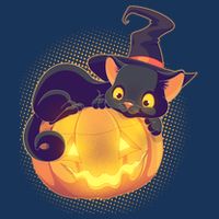 Cute Halloween Glowing Pumpkin Jackolantern Witch Cat Women's V-Neck T-Shirt