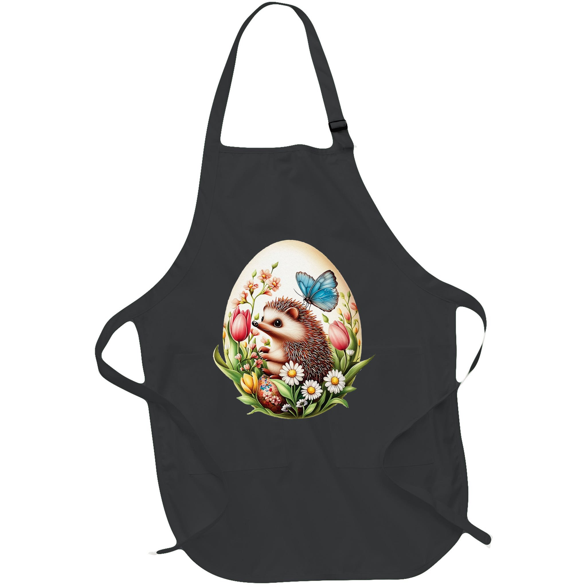 Cute Hedgehog - Giant Easter Egg Surprise Happy Easter Day Apron
