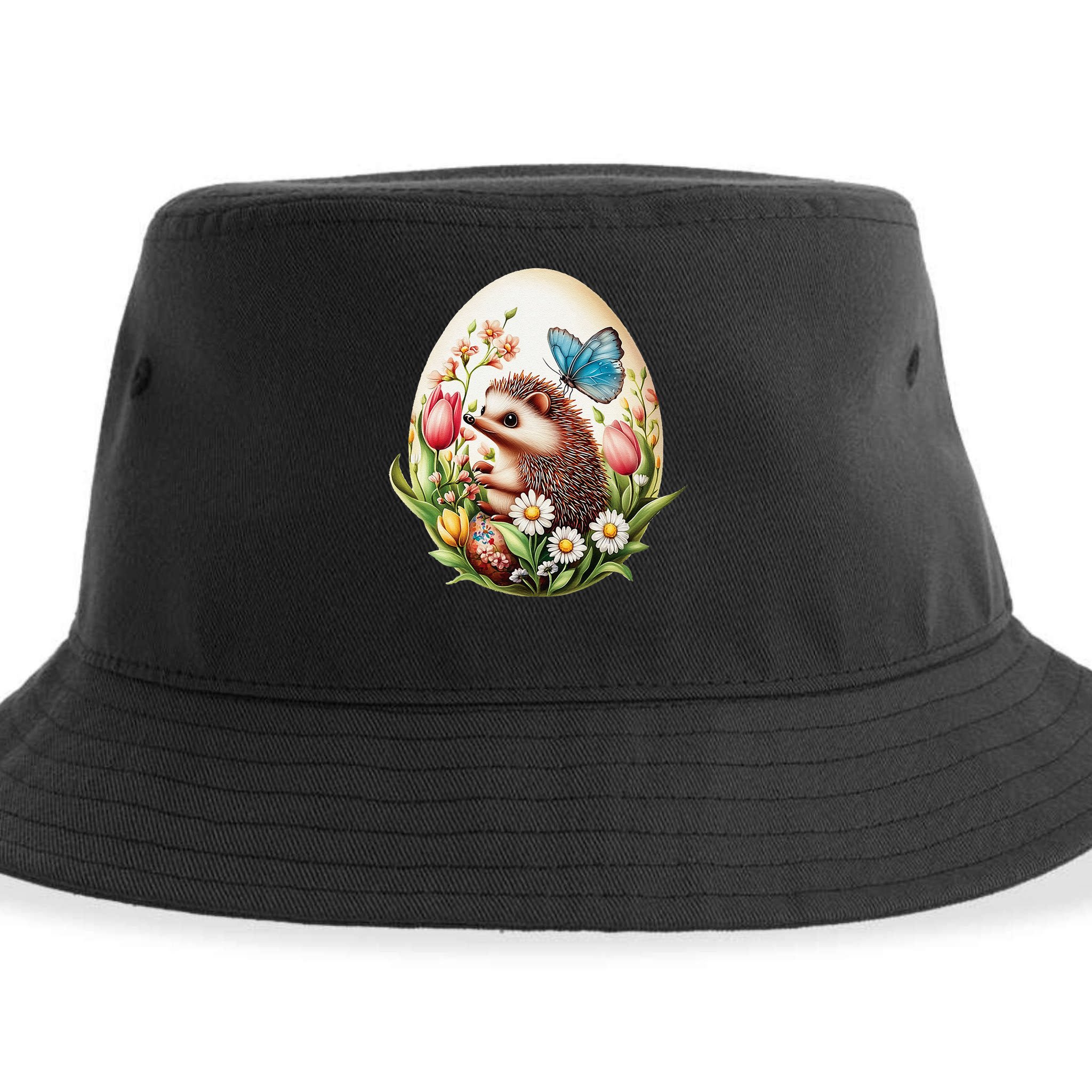 Cute Hedgehog - Giant Easter Egg Surprise Happy Easter Day Sustainable Bucket Hat