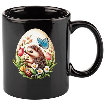 Cute Hedgehog - Giant Easter Egg Surprise Happy Easter Day 11oz C Handle Ceramic Mug