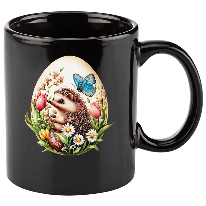 Cute Hedgehog - Giant Easter Egg Surprise Happy Easter Day 11oz C Handle Ceramic Mug