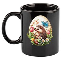 Cute Hedgehog - Giant Easter Egg Surprise Happy Easter Day 11oz C Handle Ceramic Mug