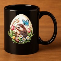 Cute Hedgehog - Giant Easter Egg Surprise Happy Easter Day 11oz C Handle Ceramic Mug