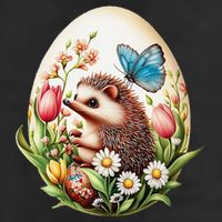 Cute Hedgehog - Giant Easter Egg Surprise Happy Easter Day 11oz C Handle Ceramic Mug
