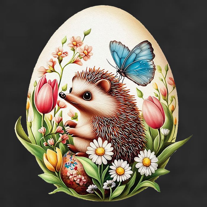 Cute Hedgehog - Giant Easter Egg Surprise Happy Easter Day 11oz C Handle Ceramic Mug