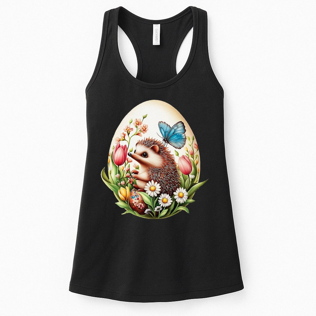 Cute Hedgehog - Giant Easter Egg Surprise Happy Easter Day Womens Tank Top