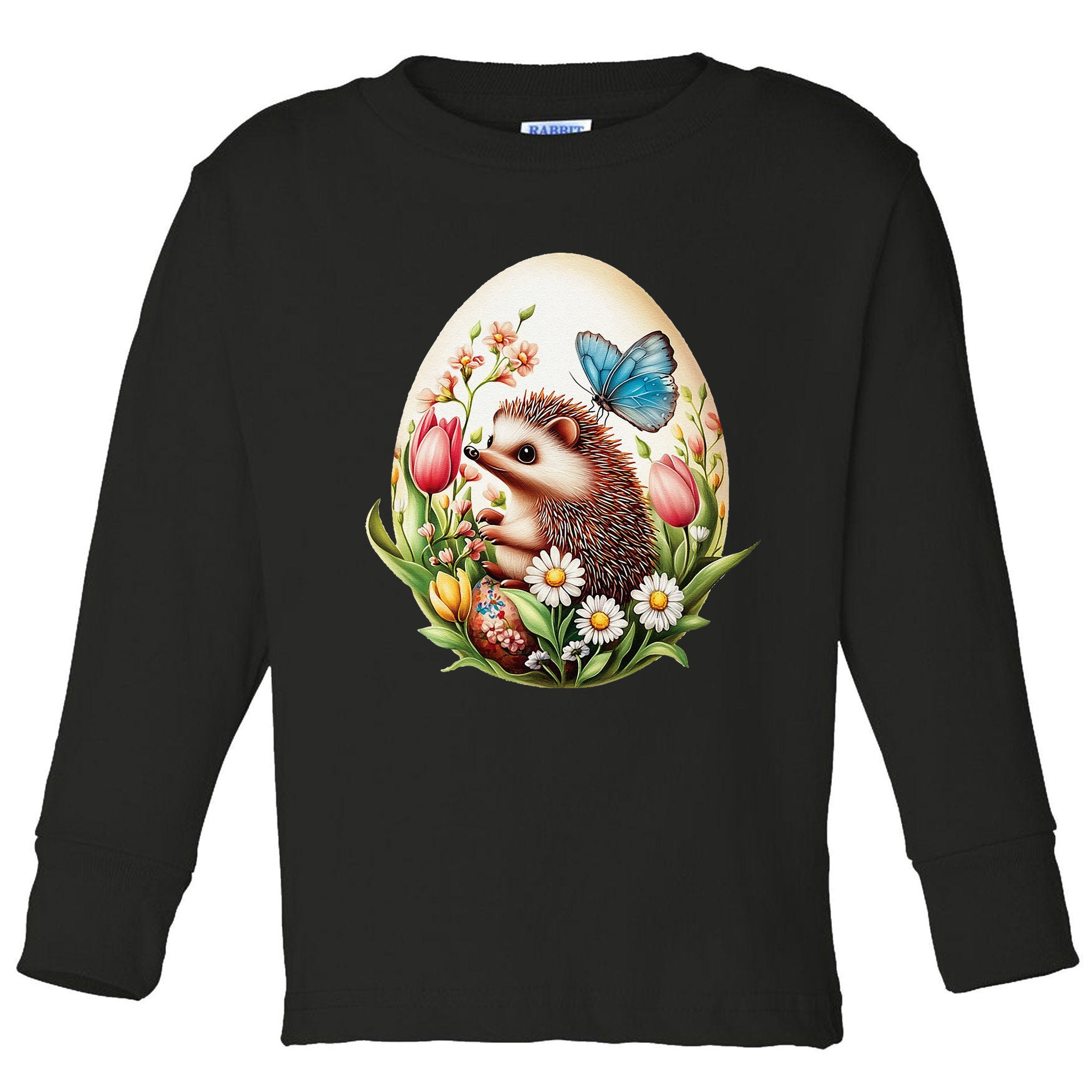 Cute Hedgehog - Giant Easter Egg Surprise Happy Easter Day Toddler Long Sleeve Shirt