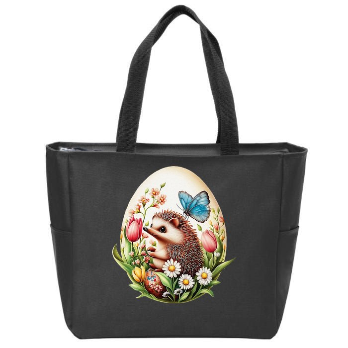 Cute Hedgehog - Giant Easter Egg Surprise Happy Easter Day Zip Tote Bag