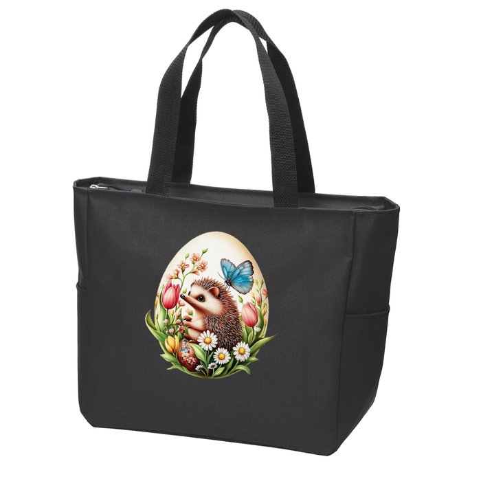 Cute Hedgehog - Giant Easter Egg Surprise Happy Easter Day Zip Tote Bag