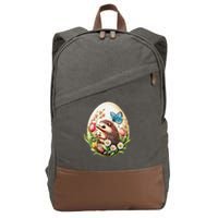 Cute Hedgehog - Giant Easter Egg Surprise Happy Easter Day Cotton Canvas Backpack