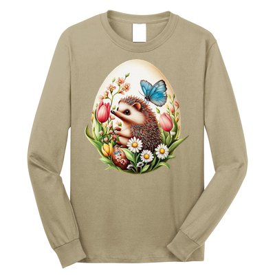 Cute Hedgehog - Giant Easter Egg Surprise Happy Easter Day Long Sleeve Shirt