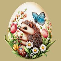 Cute Hedgehog - Giant Easter Egg Surprise Happy Easter Day Button