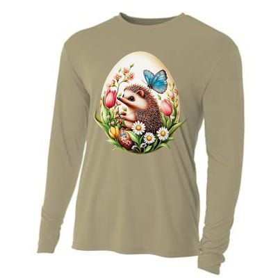Cute Hedgehog - Giant Easter Egg Surprise Happy Easter Day Cooling Performance Long Sleeve Crew