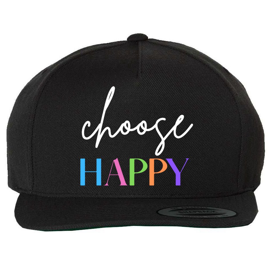 Choose Happy Gift Wool Snapback Cap