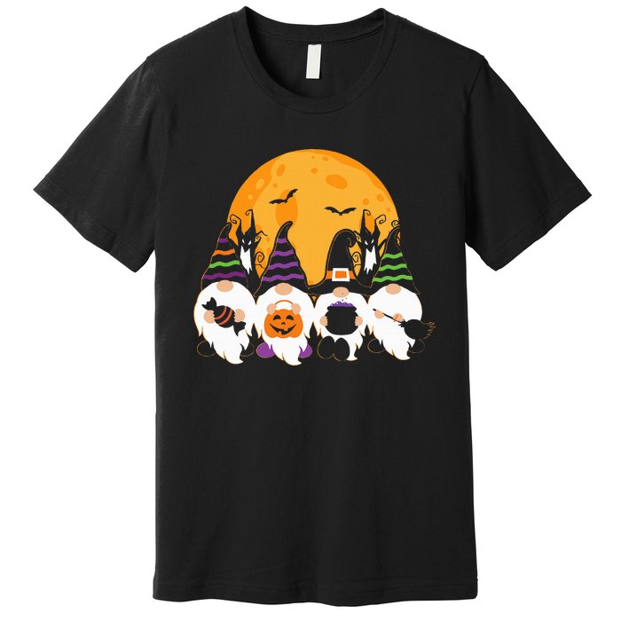 Cute Halloween Gnome Spooky Gardening Trick Or Treat Premium T-Shirt