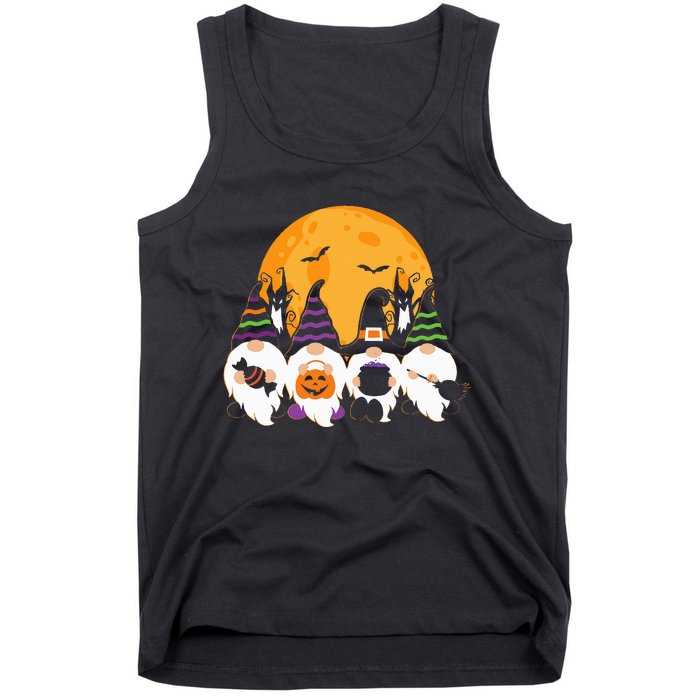 Cute Halloween Gnome Spooky Gardening Trick Or Treat Tank Top