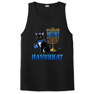 Cute Happy Hanukkah Hanukkat Jewish Cat Menorah Chanukah PosiCharge Competitor Tank