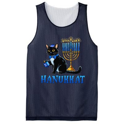 Cute Happy Hanukkah Hanukkat Jewish Cat Menorah Chanukah Mesh Reversible Basketball Jersey Tank