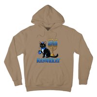 Cute Happy Hanukkah Hanukkat Jewish Cat Menorah Chanukah Hoodie