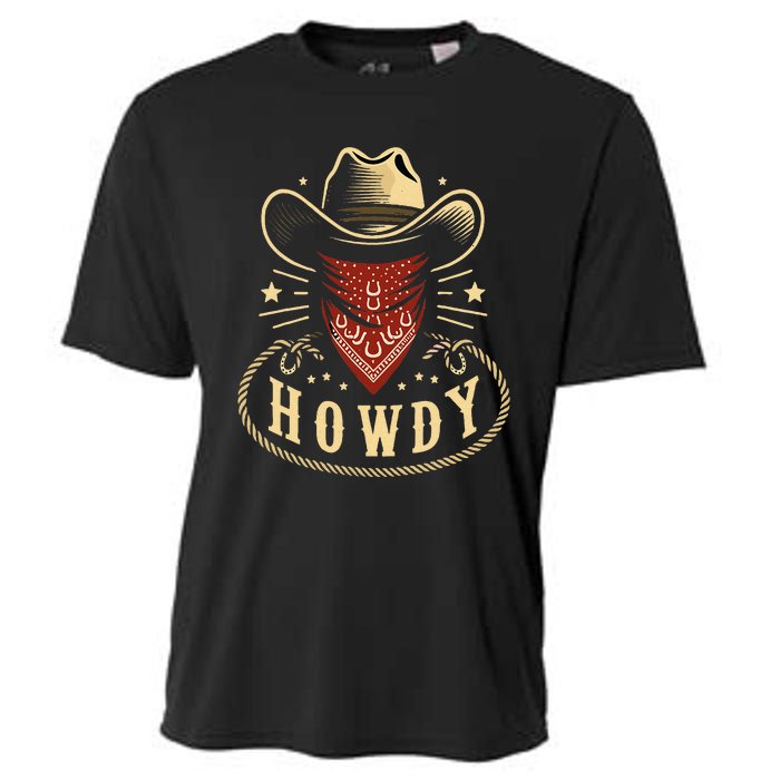 Cowboy Hat Howdy Western Rodeo Cooling Performance Crew T-Shirt