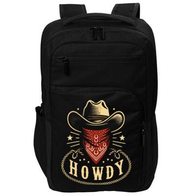 Cowboy Hat Howdy Western Rodeo Impact Tech Backpack