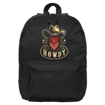 Cowboy Hat Howdy Western Rodeo 16 in Basic Backpack