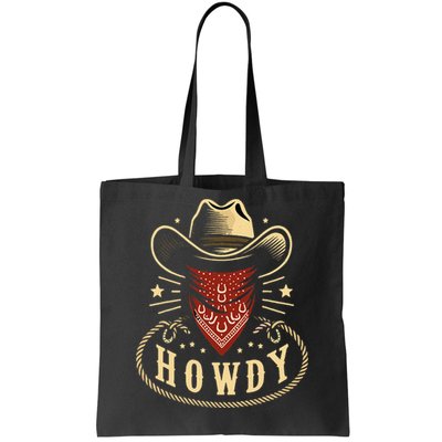 Cowboy Hat Howdy Western Rodeo Tote Bag