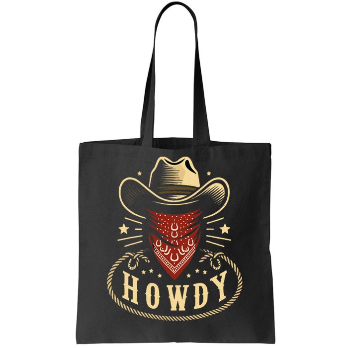 Cowboy Hat Howdy Western Rodeo Tote Bag