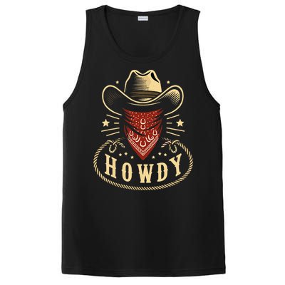 Cowboy Hat Howdy Western Rodeo PosiCharge Competitor Tank