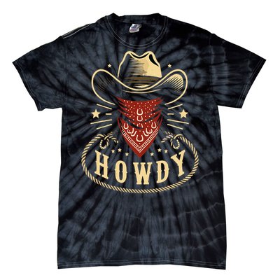 Cowboy Hat Howdy Western Rodeo Tie-Dye T-Shirt