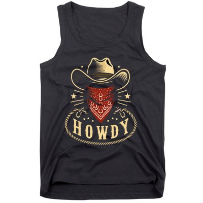 Cowboy Hat Howdy Western Rodeo Tank Top