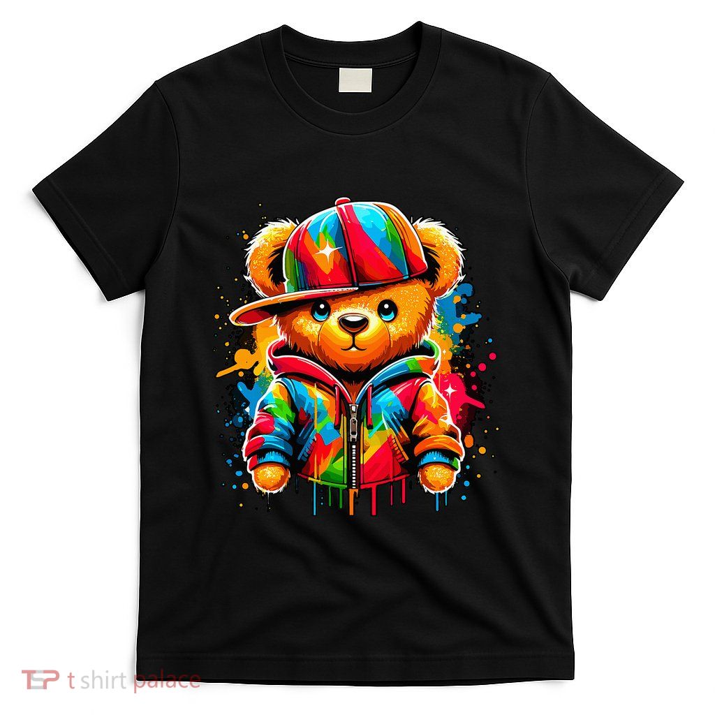 Colorful Hip Hop Teddy Bear Rap Music T-Shirt