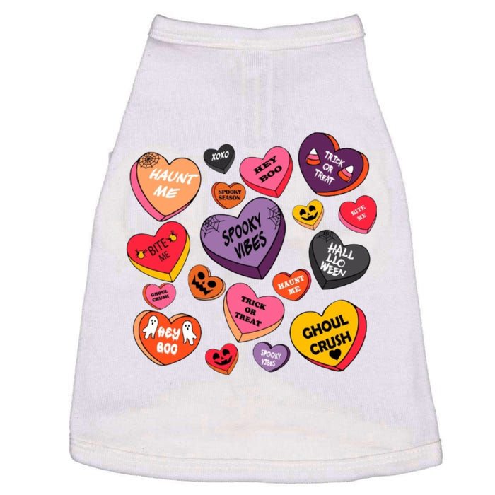 Candy Hearts Halloween Retro Halloween Doggie Tank