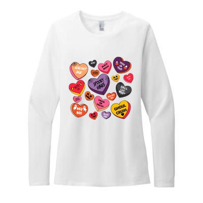 Candy Hearts Halloween Retro Halloween Womens CVC Long Sleeve Shirt