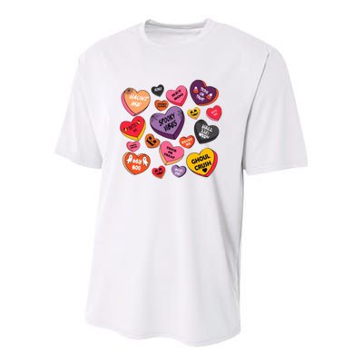 Candy Hearts Halloween Retro Halloween Youth Performance Sprint T-Shirt