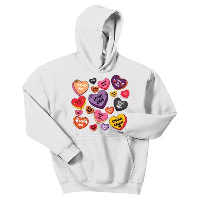 Candy Hearts Halloween Retro Halloween Kids Hoodie