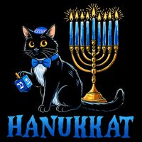 Cute Happy Hanukkah Hanukkat Jewish Cat Menorah Chanukah 16 in Basic Backpack