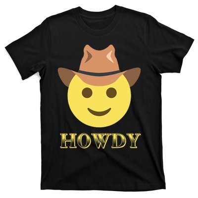 Cowboy Howdy Hat Emoticon Face Yeehaw For Cowboy Lover T-Shirt