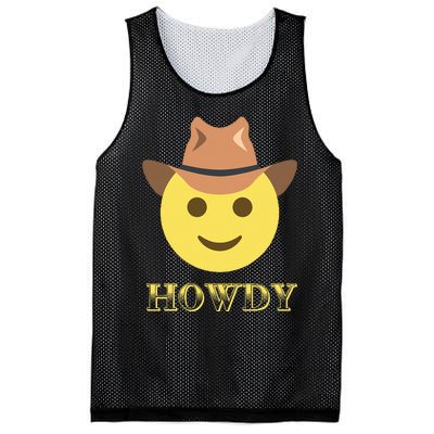 Cowboy Howdy Hat Emoticon Face Yeehaw For Cowboy Lover Mesh Reversible Basketball Jersey Tank