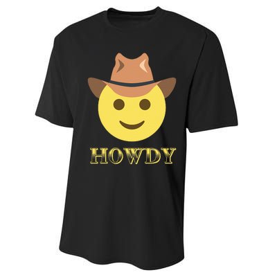 Cowboy Howdy Hat Emoticon Face Yeehaw For Cowboy Lover Performance Sprint T-Shirt