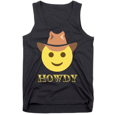 Cowboy Howdy Hat Emoticon Face Yeehaw For Cowboy Lover Tank Top