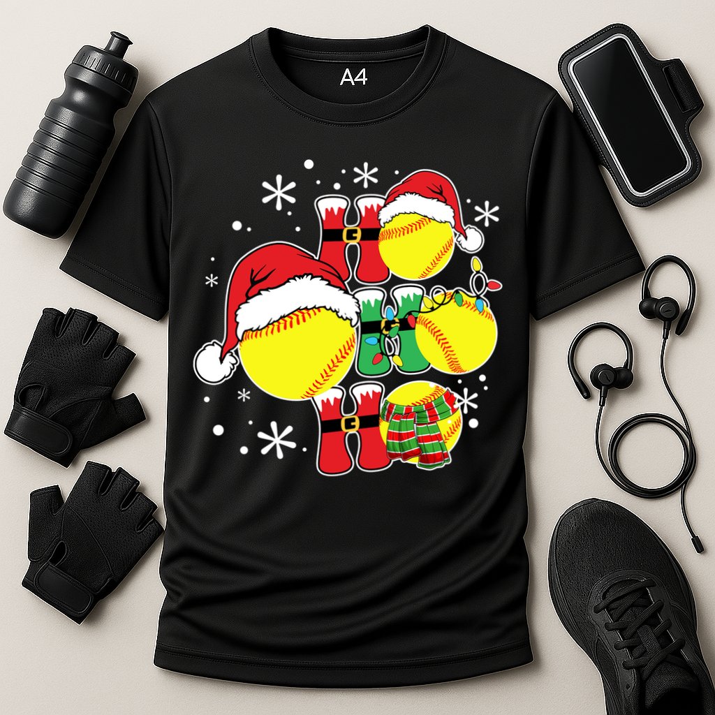Christmas Ho Ho Ho Santa Softball Pajama Great Gift Cooling Performance Crew T-Shirt