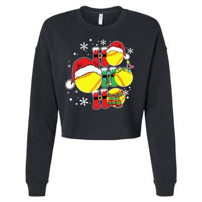 Christmas Ho Ho Ho Santa Softball Pajama Great Gift Cropped Pullover Crew