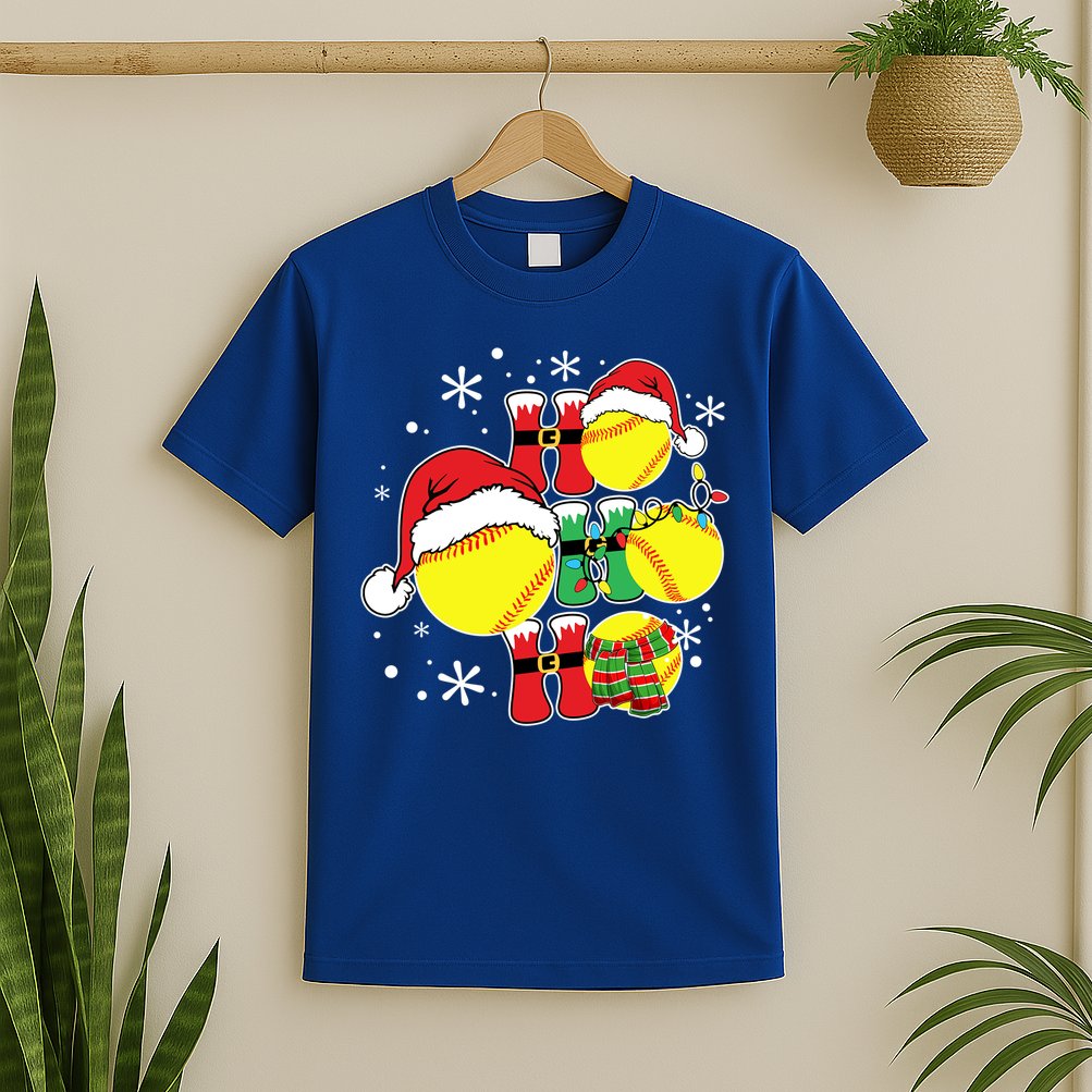 Christmas Ho Ho Ho Santa Softball Pajama Great Gift T-Shirt