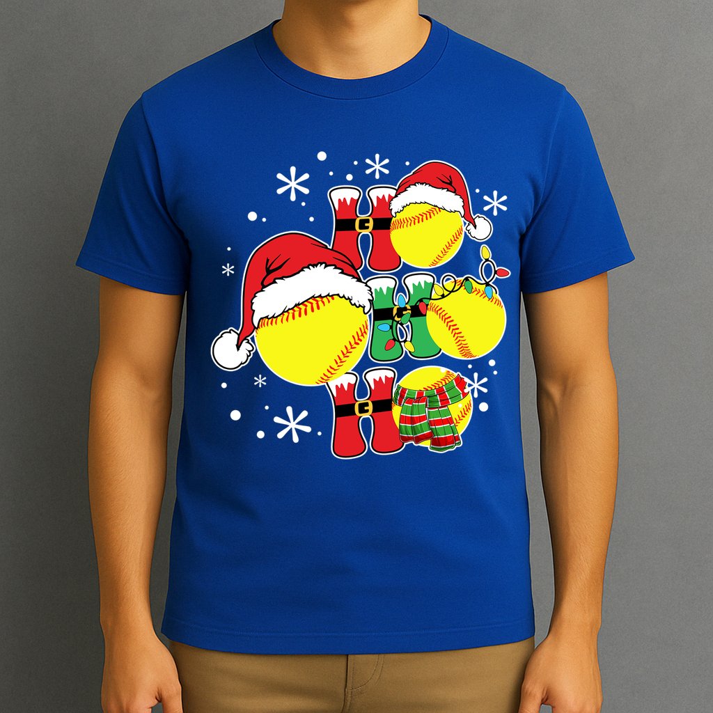 Christmas Ho Ho Ho Santa Softball Pajama Great Gift T-Shirt