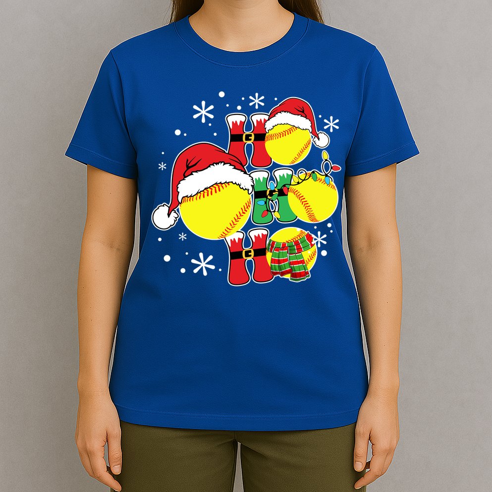 Christmas Ho Ho Ho Santa Softball Pajama Great Gift T-Shirt