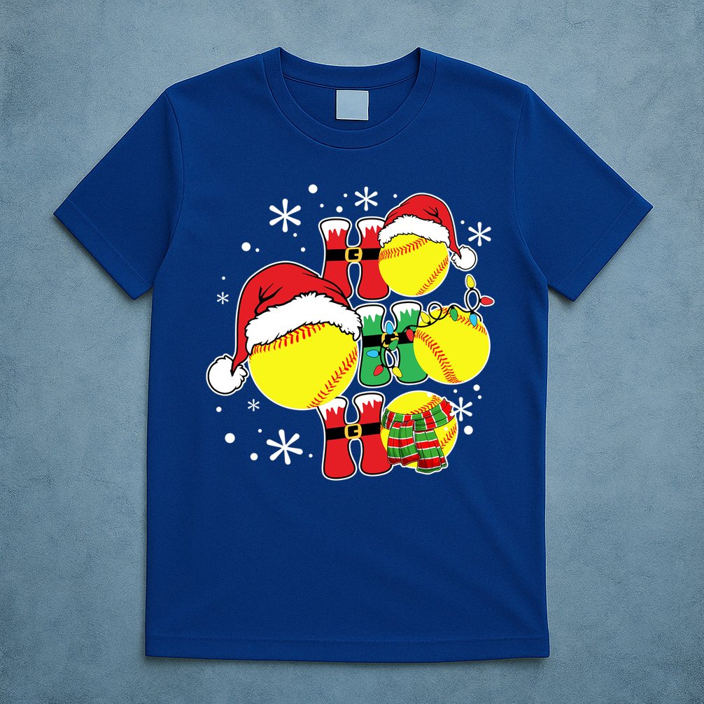 Christmas Ho Ho Ho Santa Softball Pajama Great Gift T-Shirt