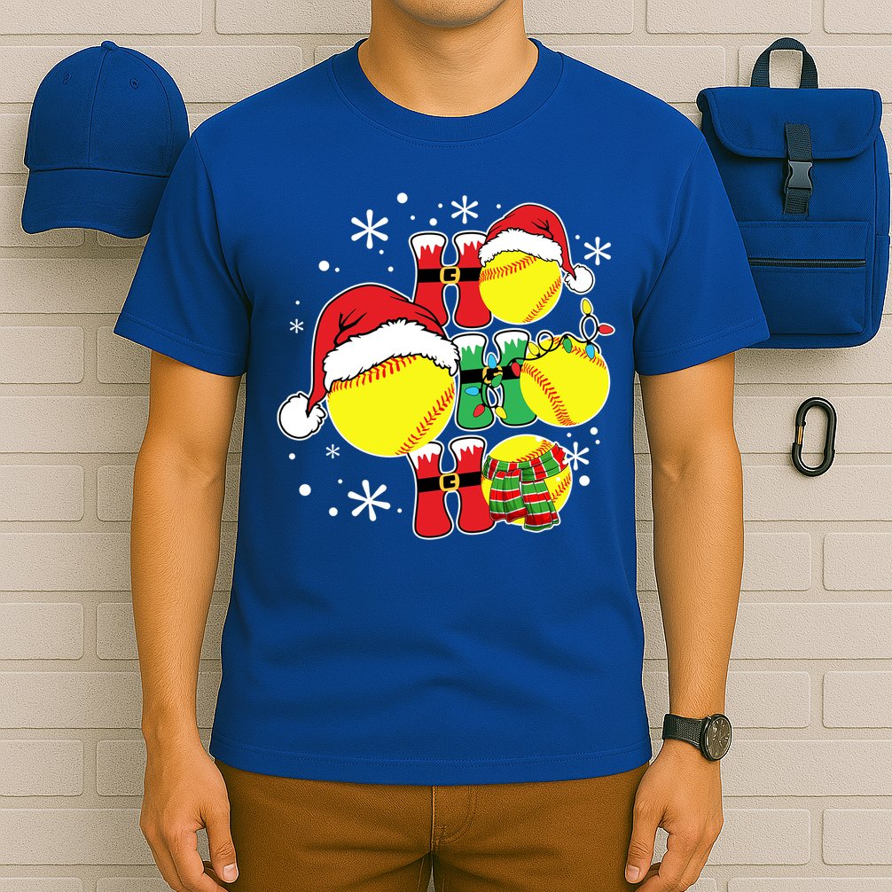 Christmas Ho Ho Ho Santa Softball Pajama Great Gift T-Shirt