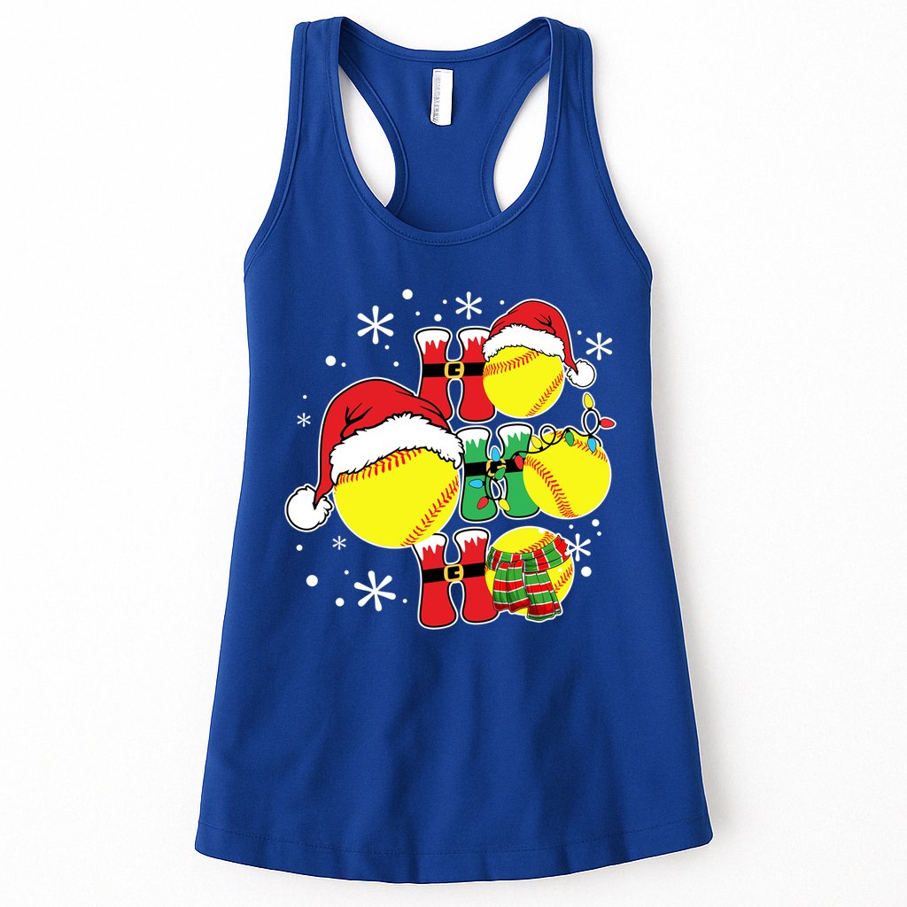 Christmas Ho Ho Ho Santa Softball Pajama Great Gift Womens Tank Top