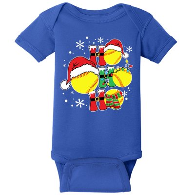 Christmas Ho Ho Ho Santa Softball Pajama Great Gift Baby Bodysuit